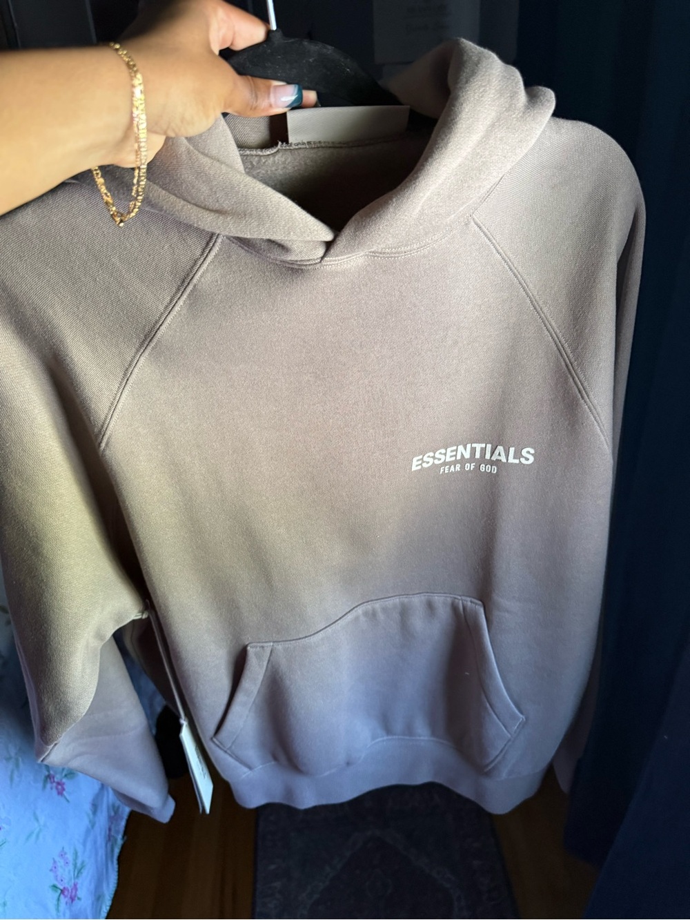 Essentials Fear of God Hoodie in Taupe Brown